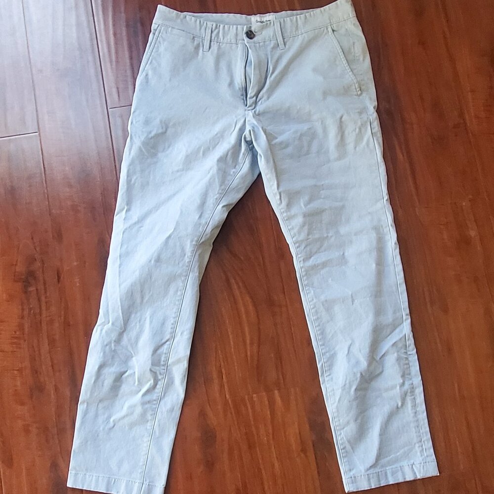 Goodfellow & Co Mens dress paints chino khakis ice blue, very light blue 32 x 30